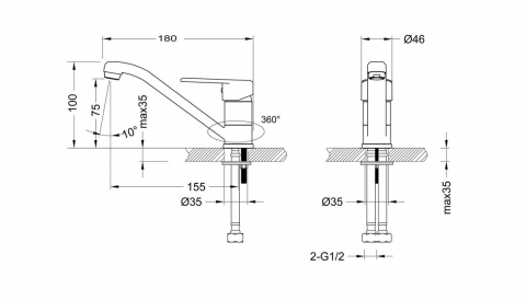 Смеситель Lemark Point LM0307C хром