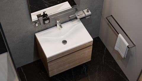 Тумба с раковиной Velvex Pulsus 70 подвесная, дуб сонома